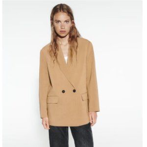 ZARA Relaxed-Fit Taupe Blazer